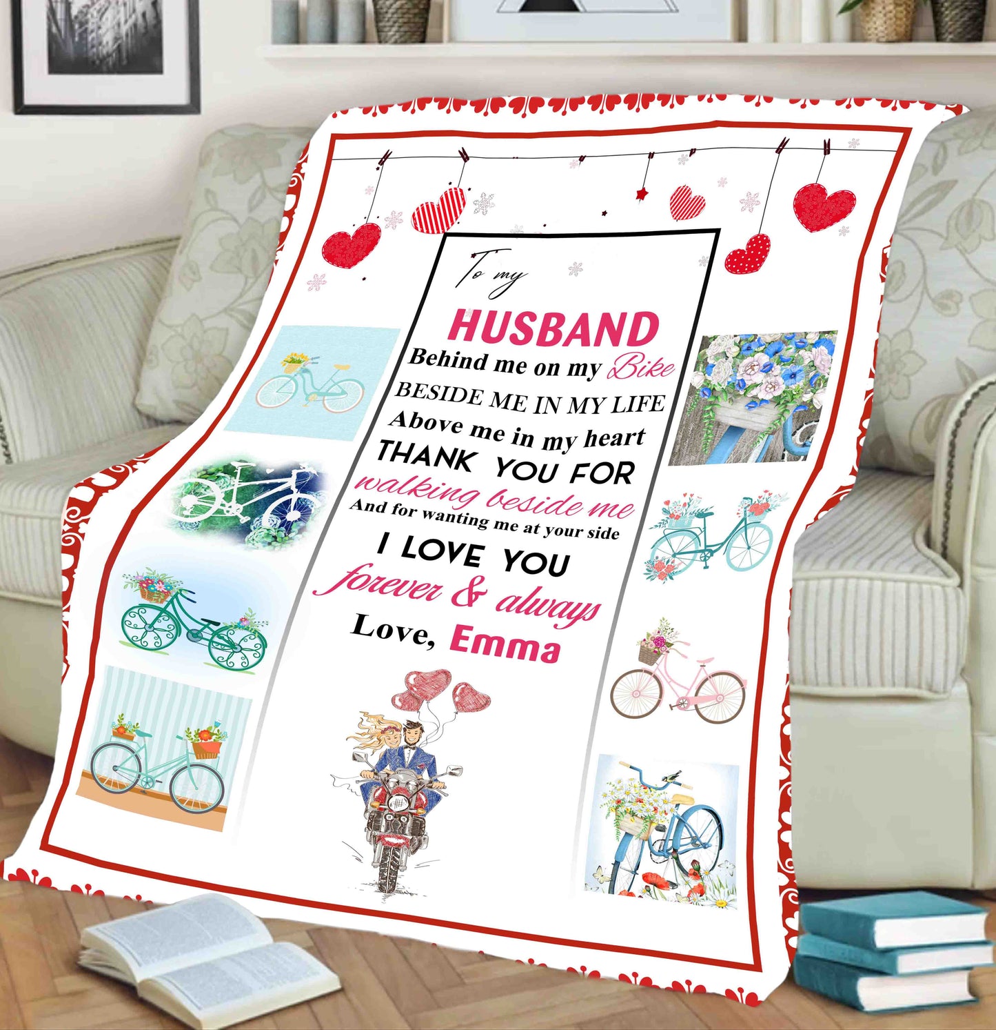 "I Love You Forever & Always" Customized Blanket For Husband