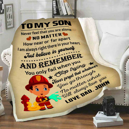 "I Am Always Right There In Your Heart" Customized Blanket For Son