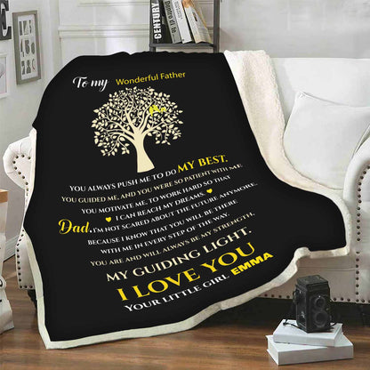 "You Are And Always Be My Strength" Customized Blanket For Dad