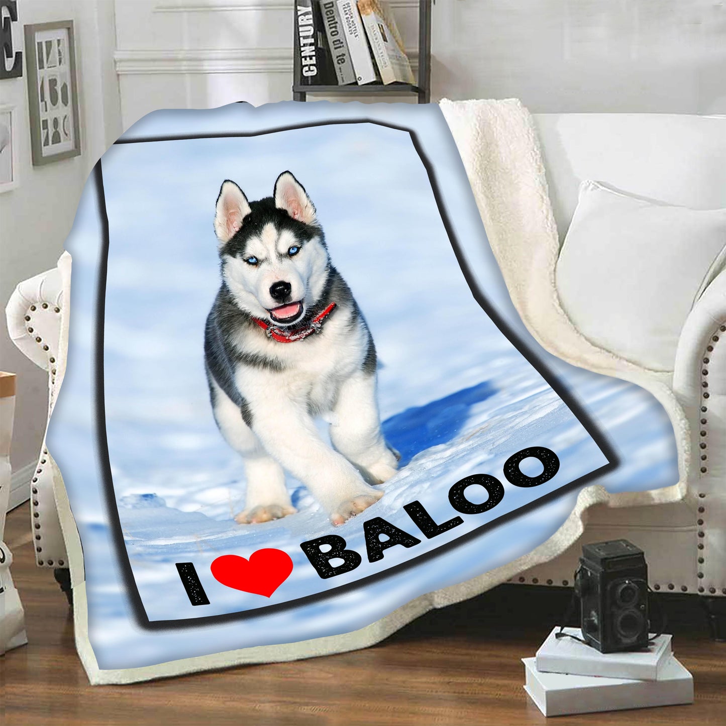 Customized Picture Fleece Blanket For Pet With Name