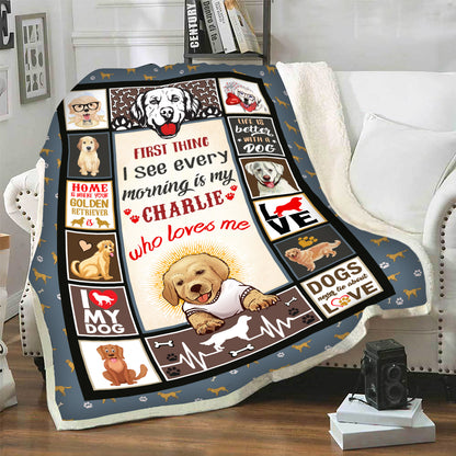 "Home Is Where Your Golden Retriever Is" Personalized Blanket For Your Dog