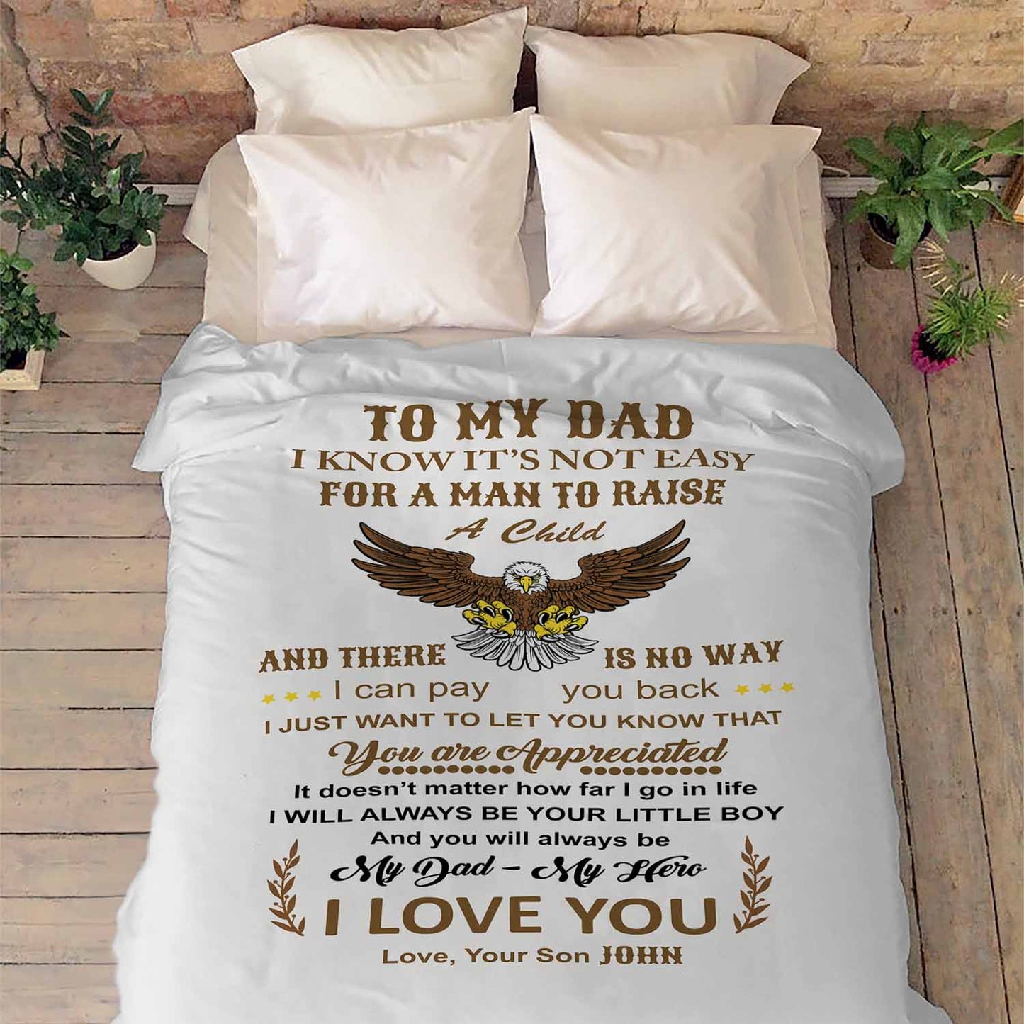 "To My Dad- You Are Appreciated" Customized Blanket For Dad