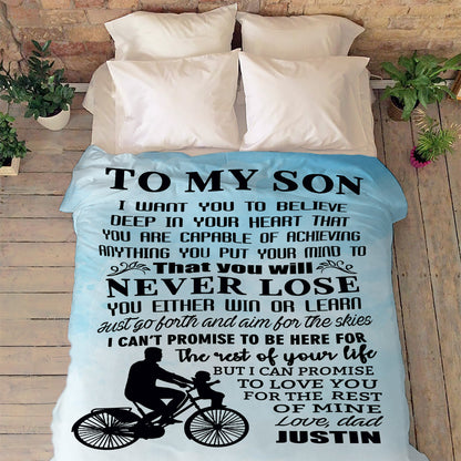 "I Can Promise To Love You For The Rest Of Mine" Customized Blanket For Son