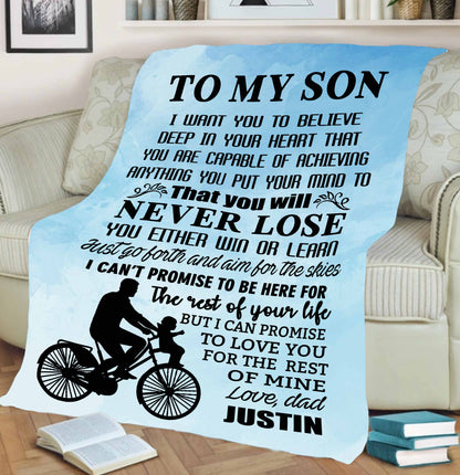 "I Can Promise To Love You For The Rest Of Mine" Customized Blanket For Son