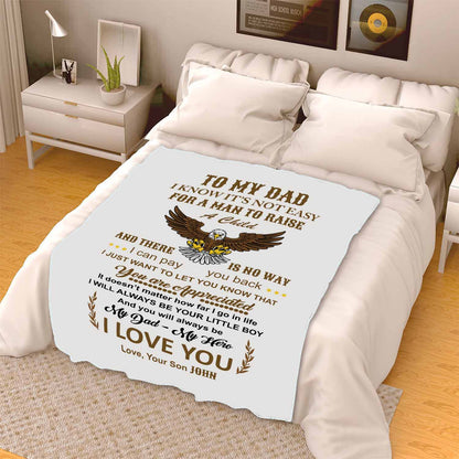 "To My Dad- You Are Appreciated" Customized Blanket For Dad