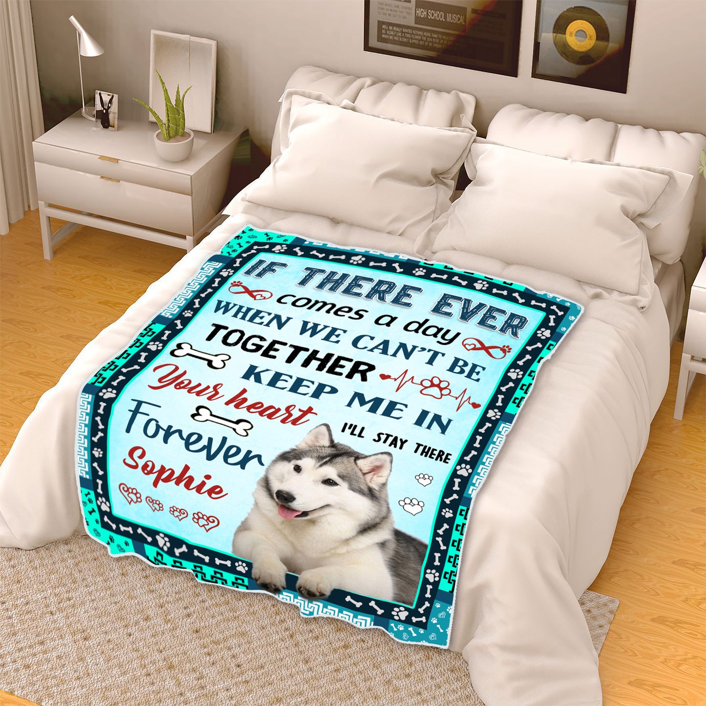 "Keep Me In Your Heart" Personalized Blanket For Dog