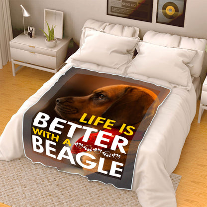 "Life Is Better With A Beagle" Fleece Blanket