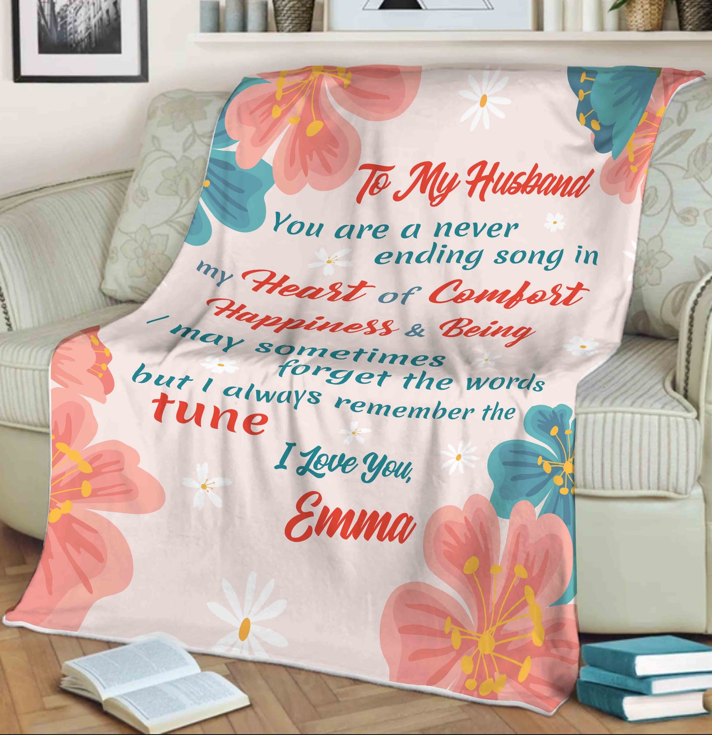 "To My Husband You Are A Never Ending Song" Customized Blanket For Husband