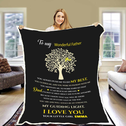 "You Are And Always Be My Strength" Customized Blanket For Dad