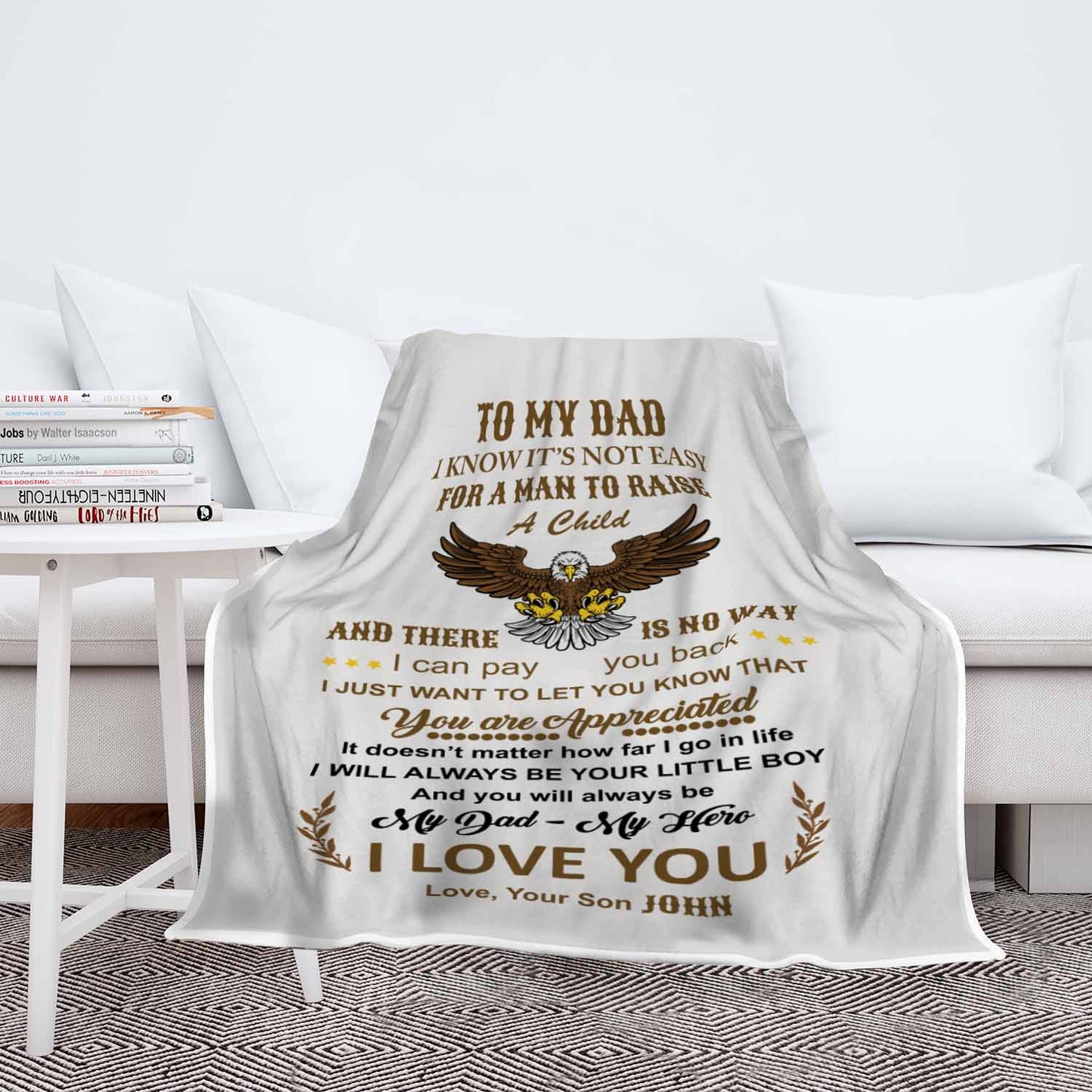 "To My Dad- You Are Appreciated" Customized Blanket For Dad