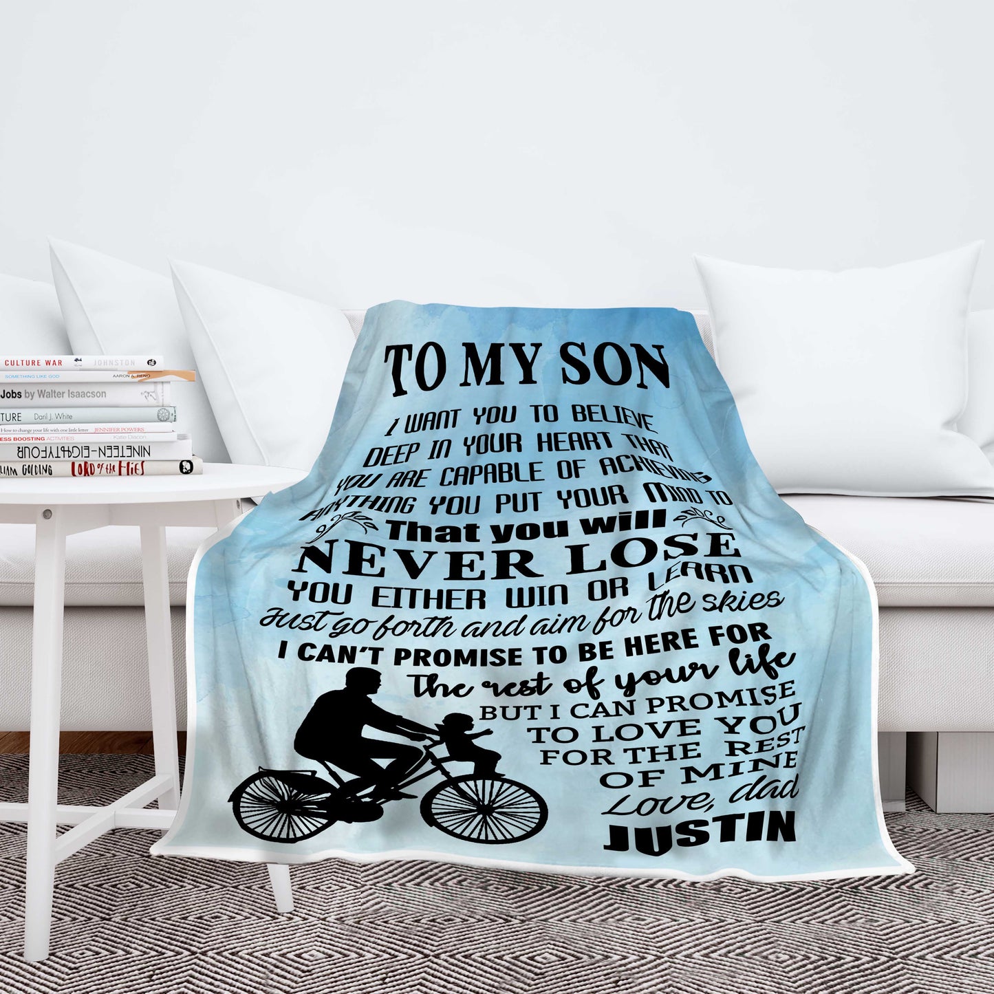 "I Can Promise To Love You For The Rest Of Mine" Customized Blanket For Son