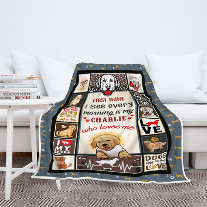 "Home Is Where Your Golden Retriever Is" Personalized Blanket For Your Dog