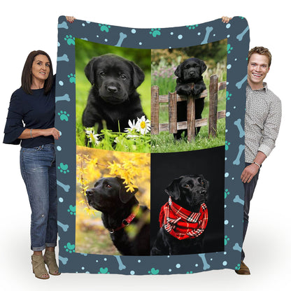 Pet Photo Collage Fleece Blanket