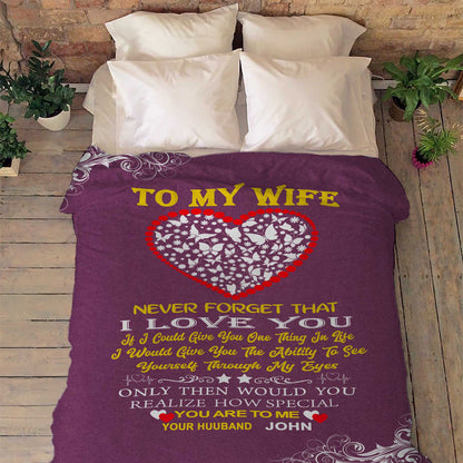 "For My Lovely  Wife " Premium Customized Blanket