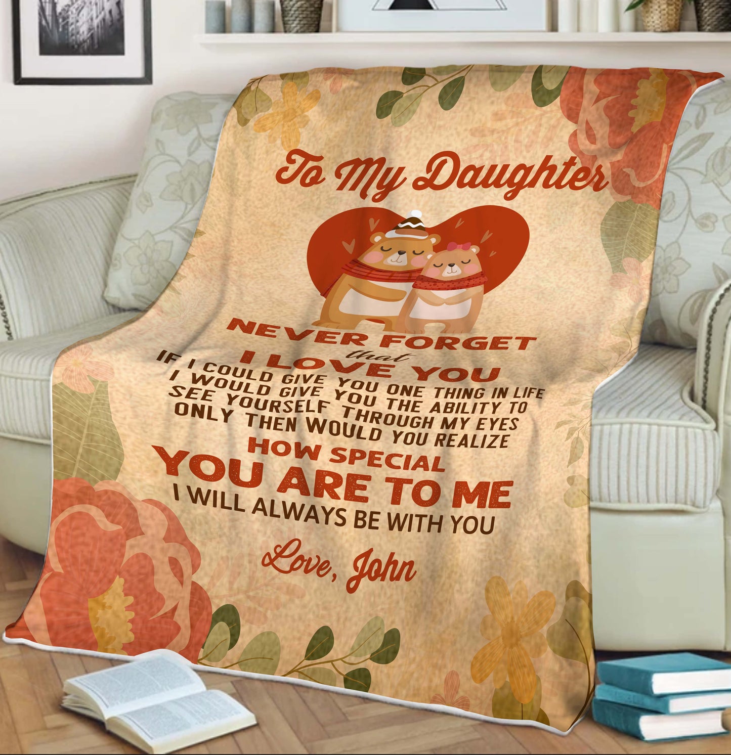 "I Will Always Be With You" Customized Blanket For Daughter/Son