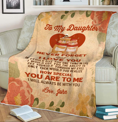 "I Will Always Be With You" Customized Blanket For Daughter/Son