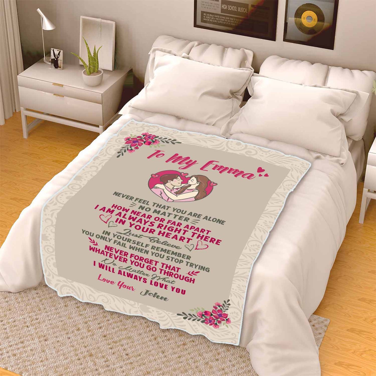 "I Will Always Love You" Customized Blanket For Couple