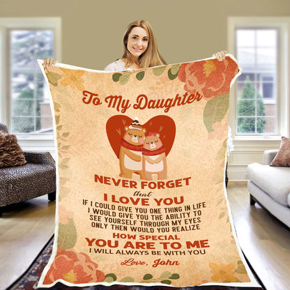 "I Will Always Be With You" Customized Blanket For Daughter/Son