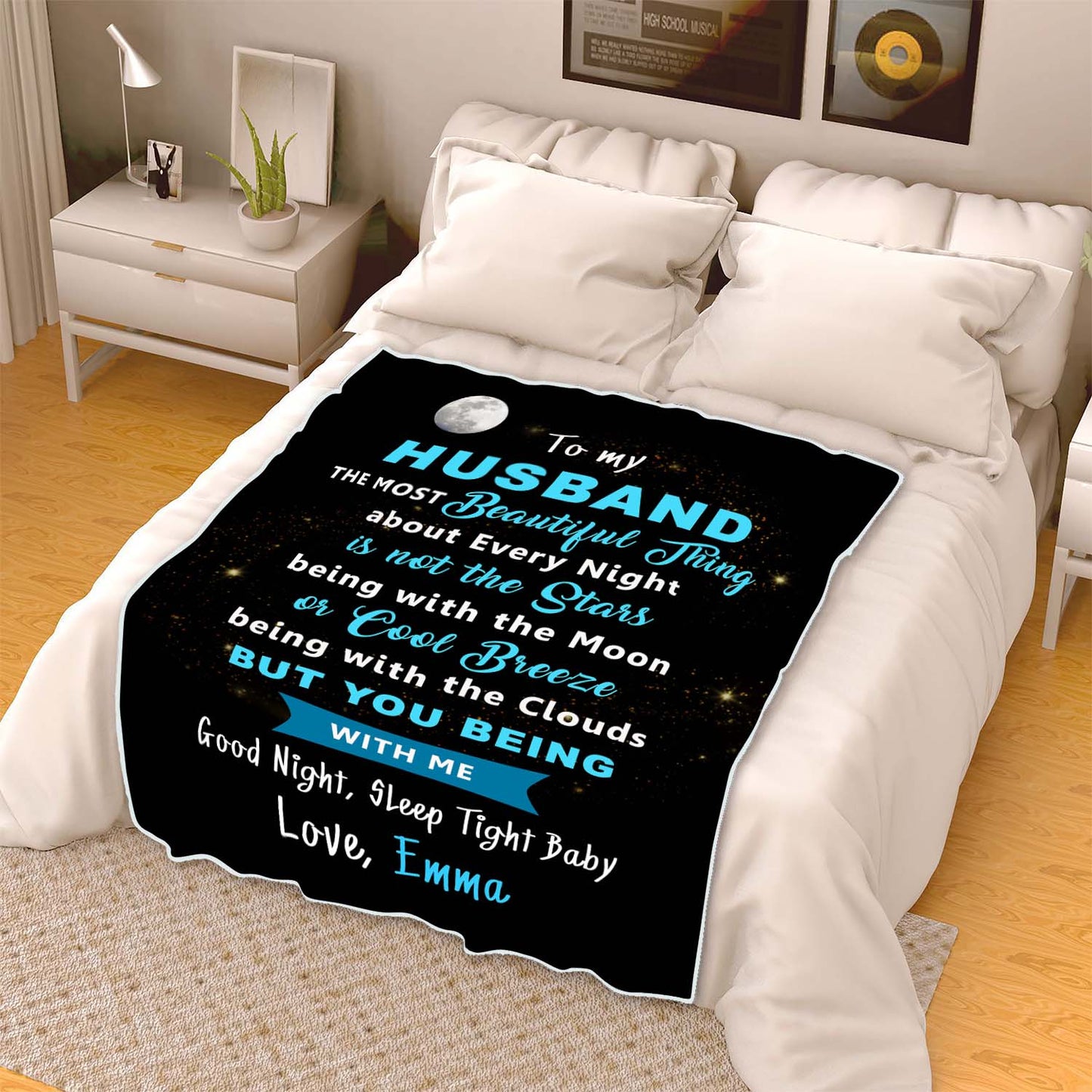 "To My Husband The Most Beautiful Thing" Customized Blanket For Husband