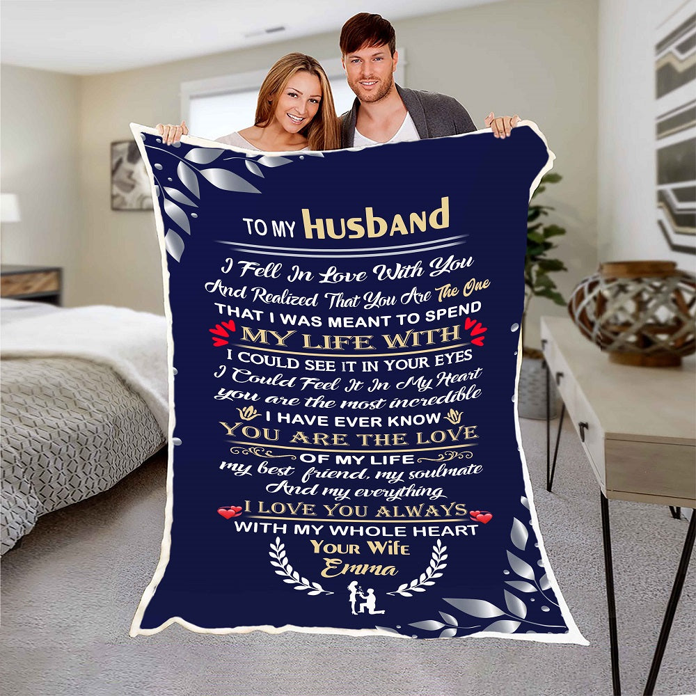 "You Are The Love Of My Life" Personalized Blanket For Husband