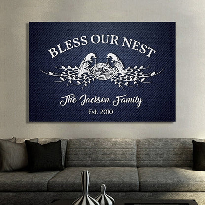 "God Bless My Family" Personalized Canvas