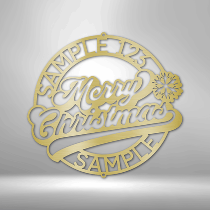 Christmas Ring Monogram - Steel Sign