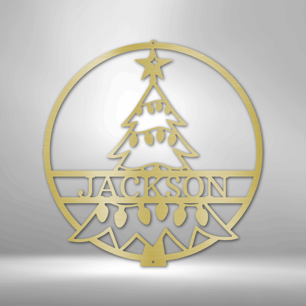 Christmas Tree Monogram - Steel Sign