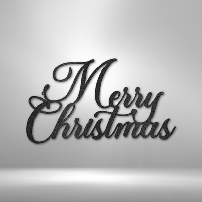 Merry Christmas Script - Steel Sign