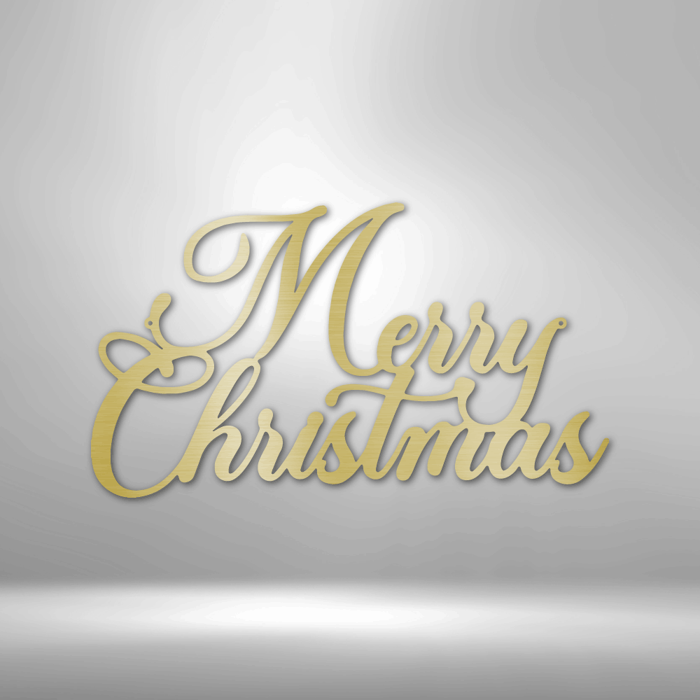 Merry Christmas Script - Steel Sign