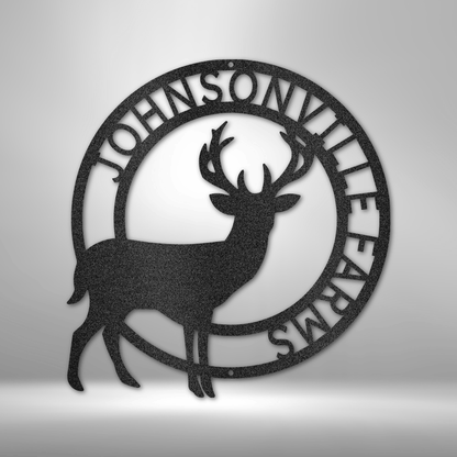 Stag Monogram - Steel Sign