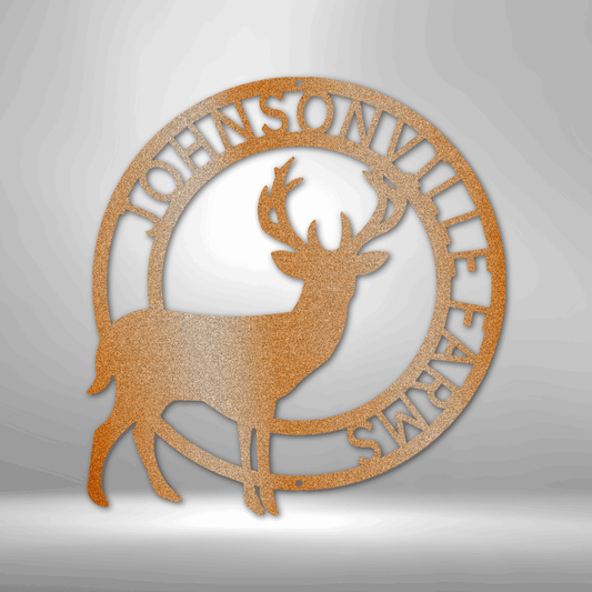 Stag Monogram - Steel Sign