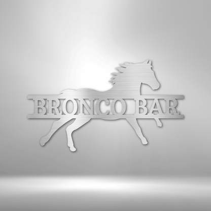 Sprinting Horse Monogram - Steel Sign