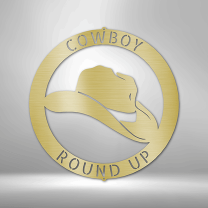 Cowboy Monogram - Steel Sign