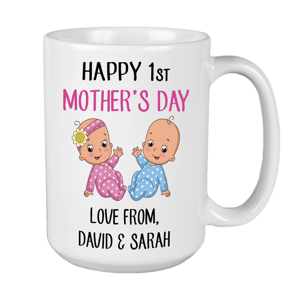 Custom Ceramic Coffee Mug For Mom With Names