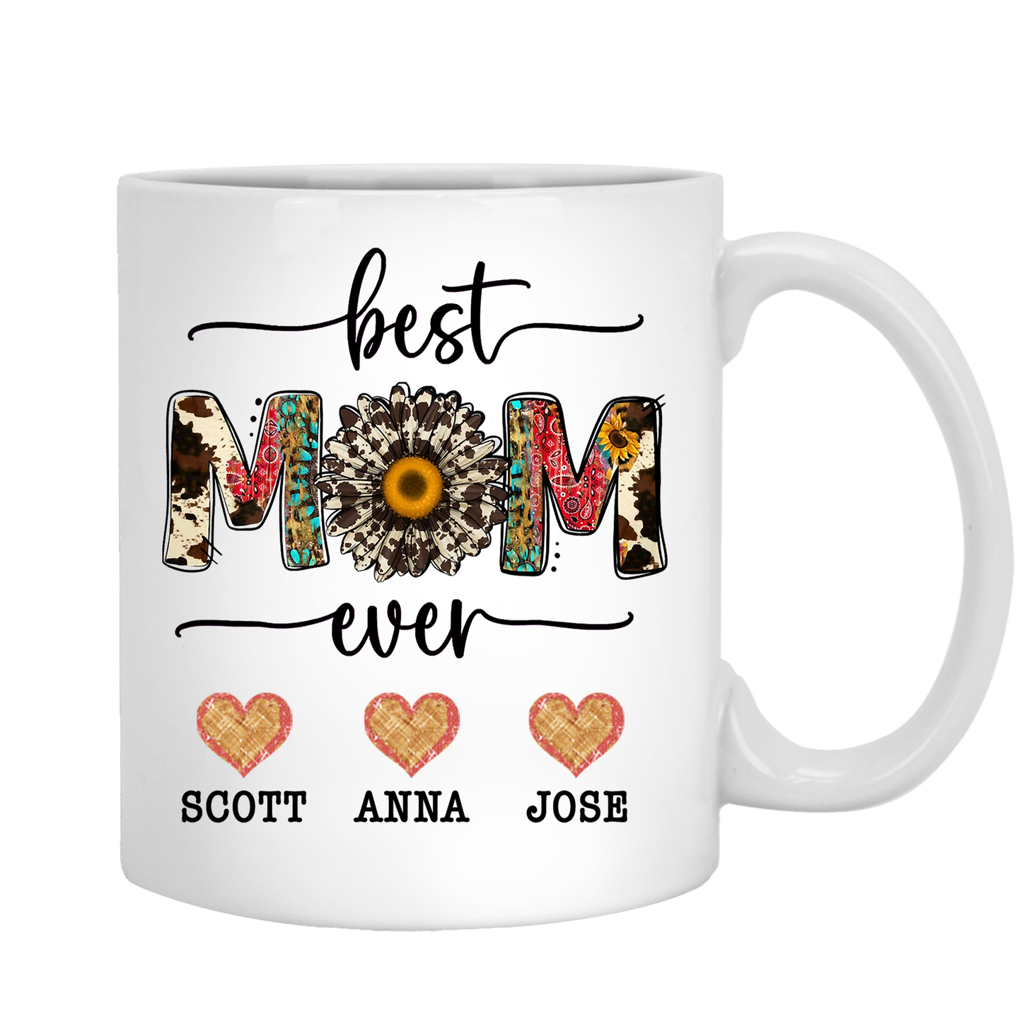 Best Mom Ever Custom Coffee Mug For Mom With Names