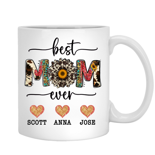 Best Mom Ever Custom Coffee Mug For Mom With Names