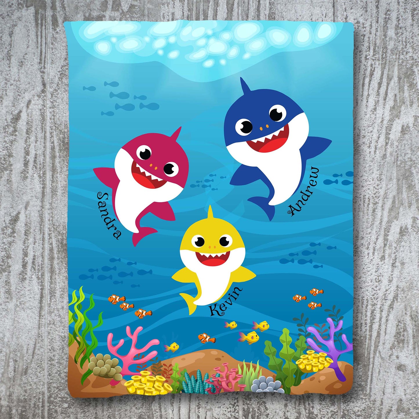 Customized Baby Shark Kids Blanket