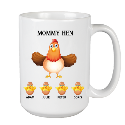 Customized Mommy Hen Coffee Mug For Mom With Names