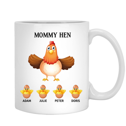 Customized Mommy Hen Coffee Mug For Mom With Names