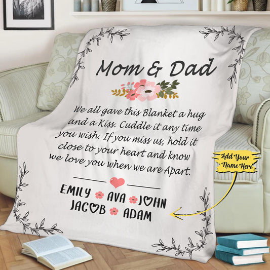 Customized Blanket For Mom And Dad