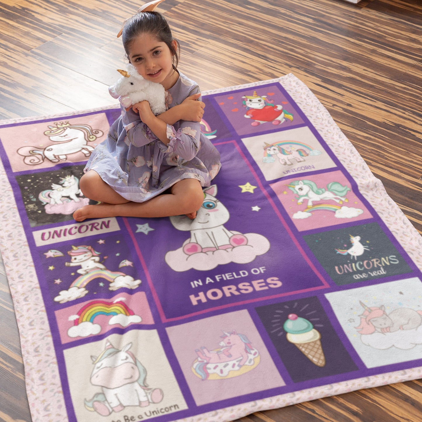 Customized Unicorn Toddler Blanket