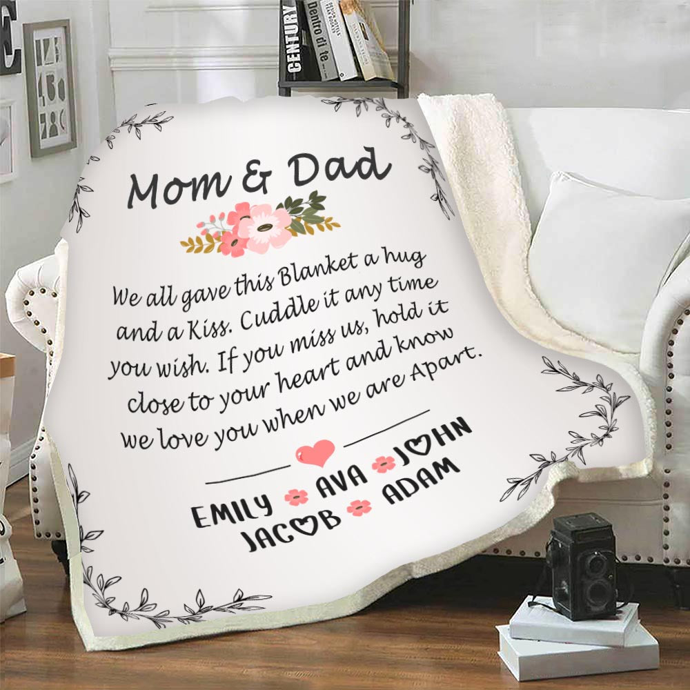 Customized Blanket For Mom And Dad