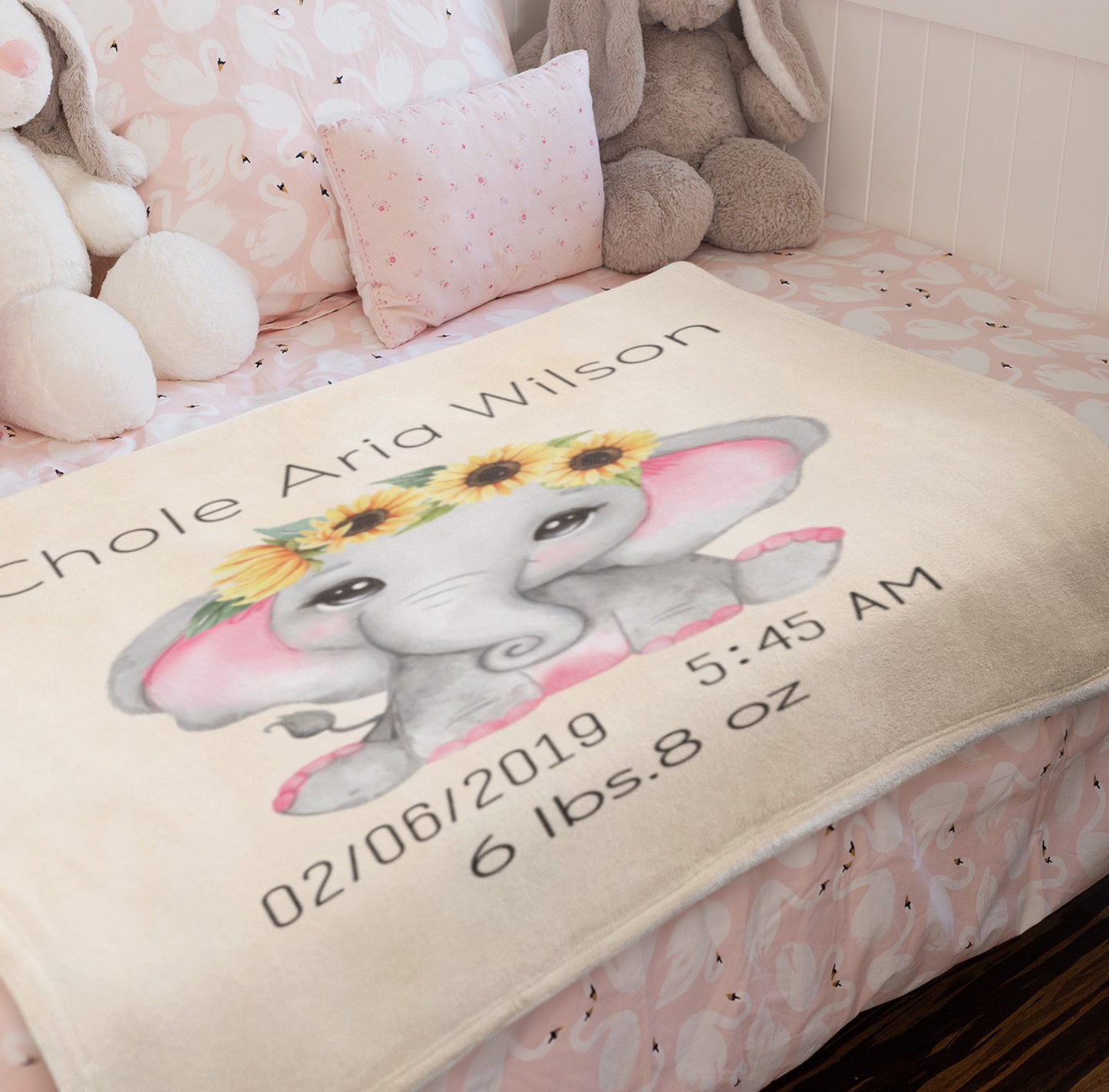 Customized Name Blanket For Kids With Their Birth Info