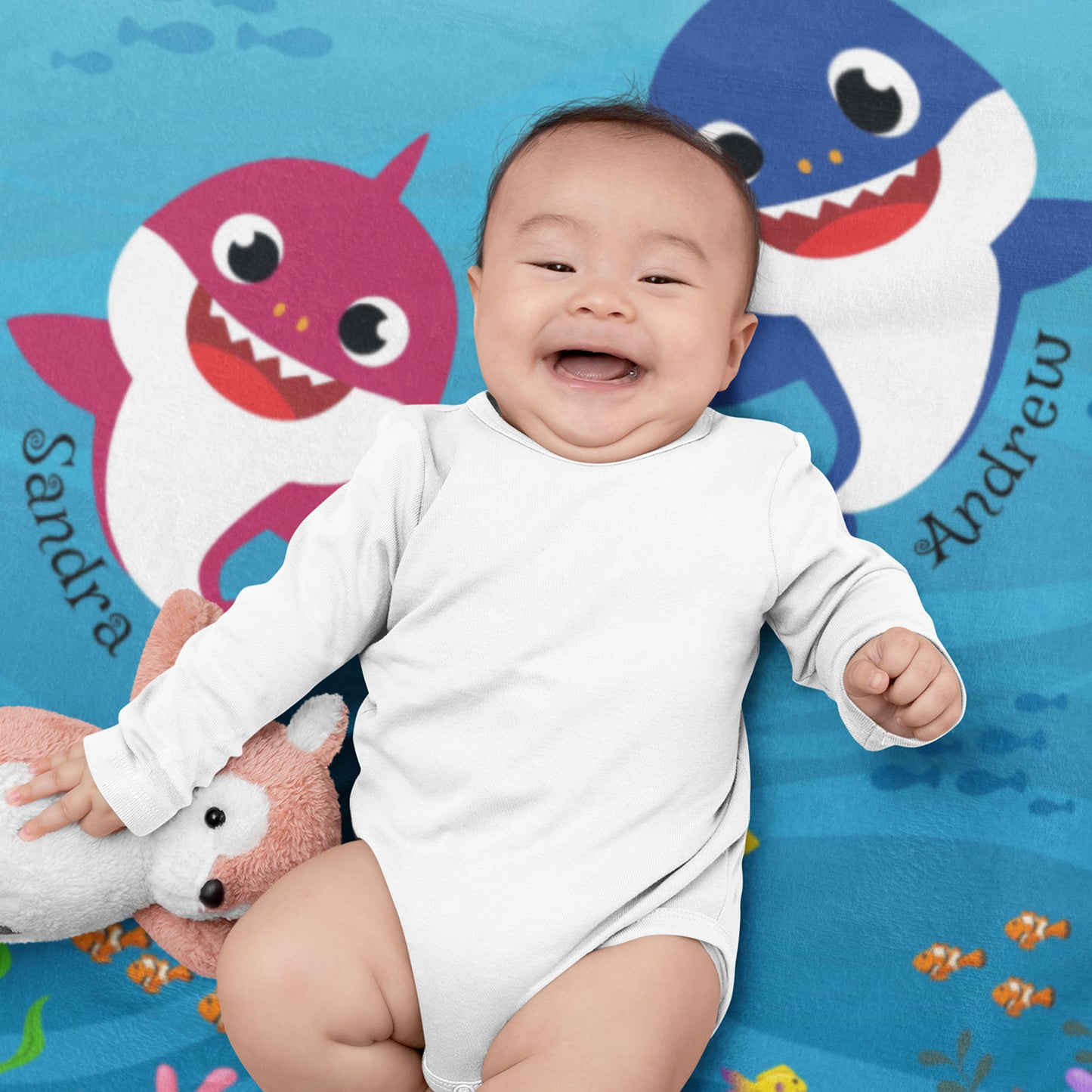 Customized Baby Shark Kids Blanket