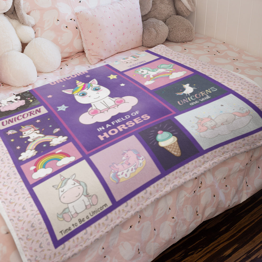 Customized Unicorn Toddler Blanket