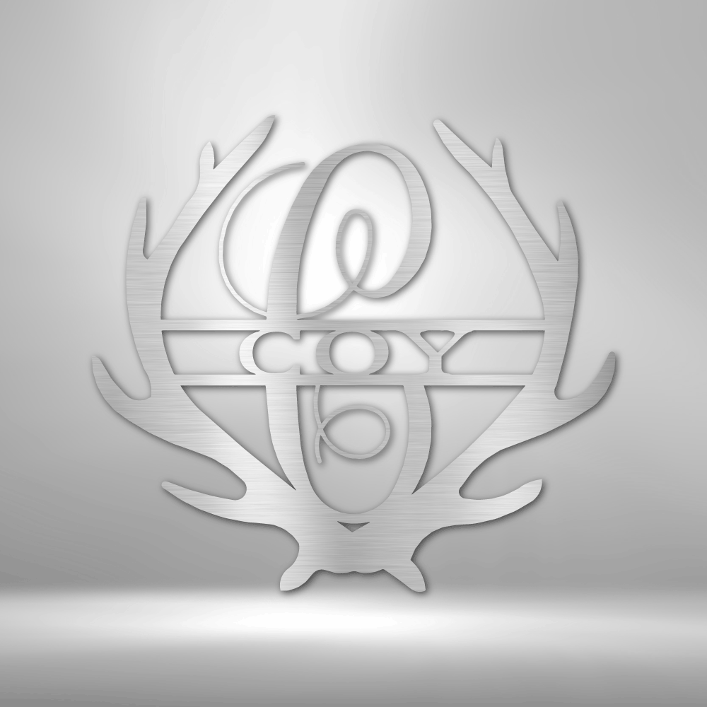 Antler Monogram - Steel Sign