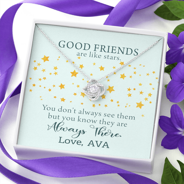 To My Good Friends, Love Knot Necklace With You Don't Always See Them Custom Message Card, Jewelry For Her, Birthday, Gift For Her, Necklace for Her