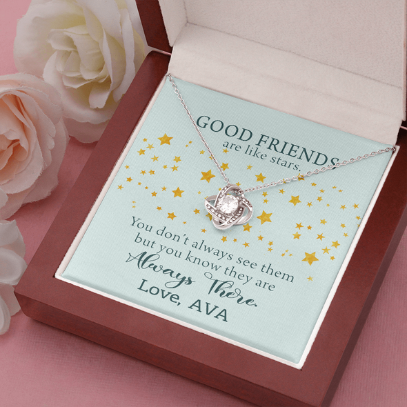 To My Good Friends, Love Knot Necklace With You Don't Always See Them Custom Message Card, Jewelry For Her, Birthday, Gift For Her, Necklace for Her