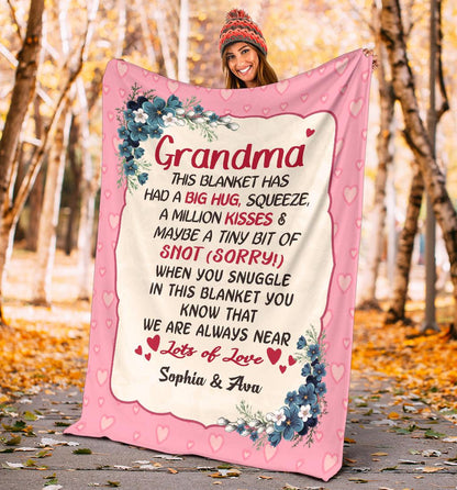 Personalized Grandma/Nana/Papa Quoted Blanket With GrandKinds/Kids Name