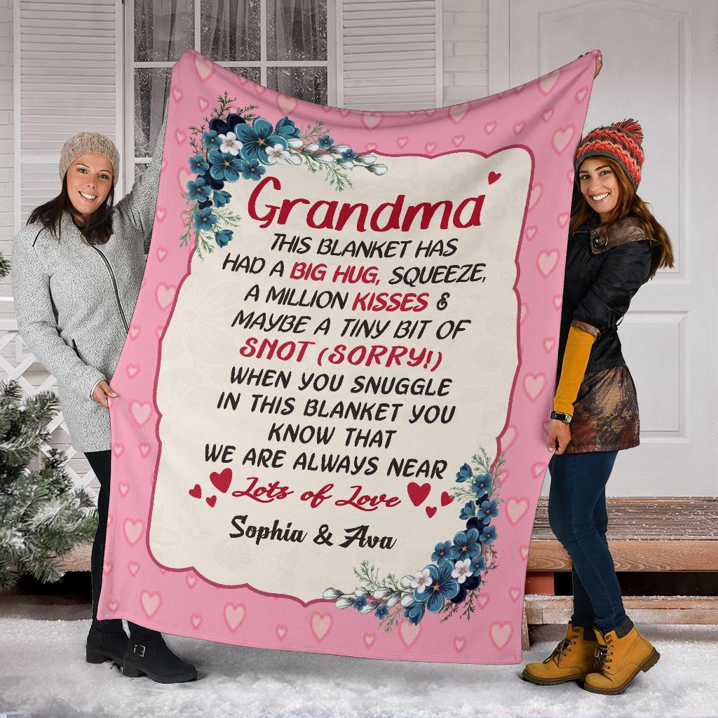 Personalized Grandma/Nana/Papa Quoted Blanket With GrandKinds/Kids Name